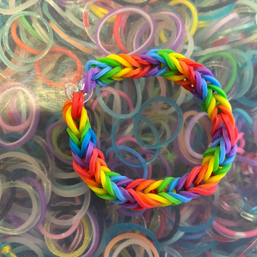 Rainbow fishtail loom bracelet